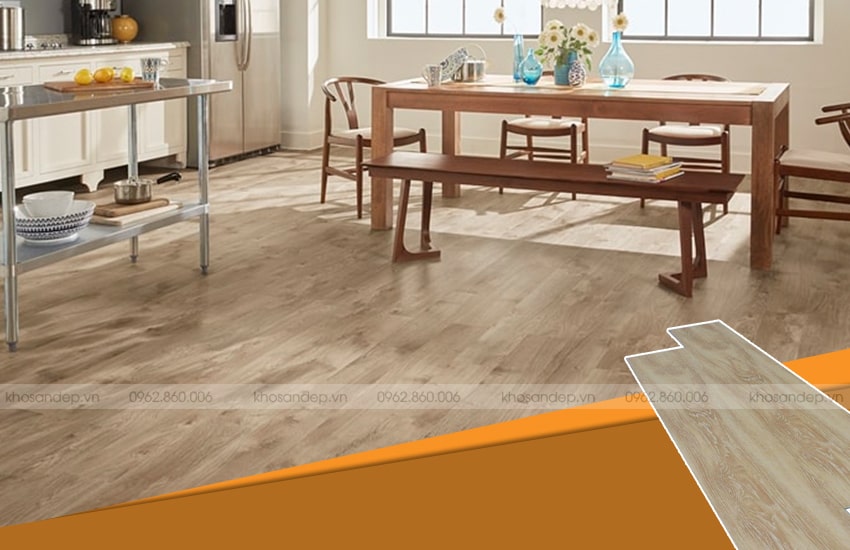 sàn nhựa vân gỗ SPC 8172-1 ứng dụng trong nhà bếp | KOSAGO