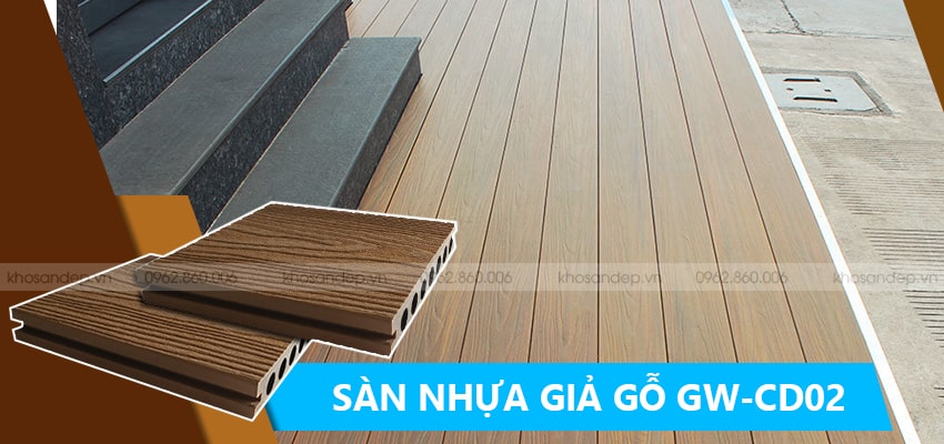 KOSAGO cung cấp sàn nhựa giả gỗ ngoai trời GW-CD02