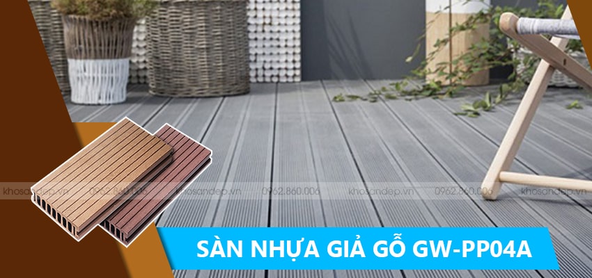 KOSAGO cung cấp sàn nhựa vân gỗ ngoài trời -GW-PP04A