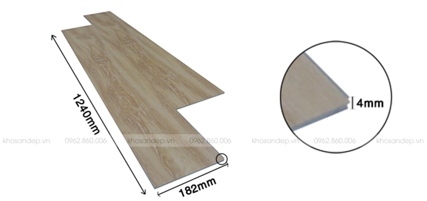 Thống số kỹ thuật của sàn nhựa giả gỗ SPC 8172-1 | KOSAGO