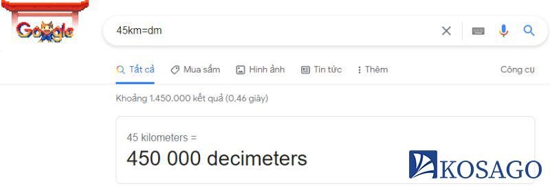 đơn vị đo lường bằng google