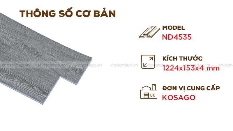Sàn nhựa hèm khóa SPC ND4535
